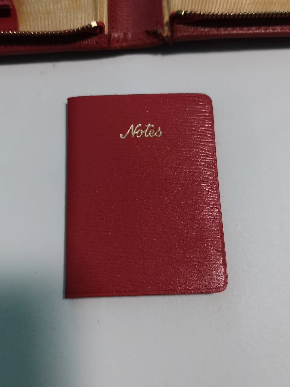 Vintage English Red Saffiano Leather Writing Case Portfolio W.W. Winship Boston
